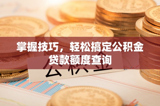 德庆掌握技巧，轻松搞定公积金贷款额度查询